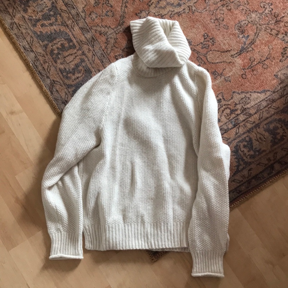 Madewell Sweater Varick Wool Alpaca Blend Turtleneck Ivory Sz. M
